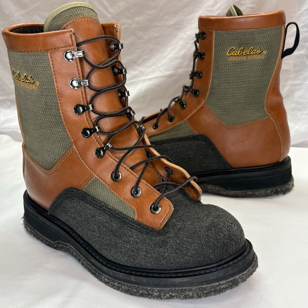 VTG Cabelas Master Guide Stream Hike Wading Boots Men 11 Fly Fishing Felt Bottom